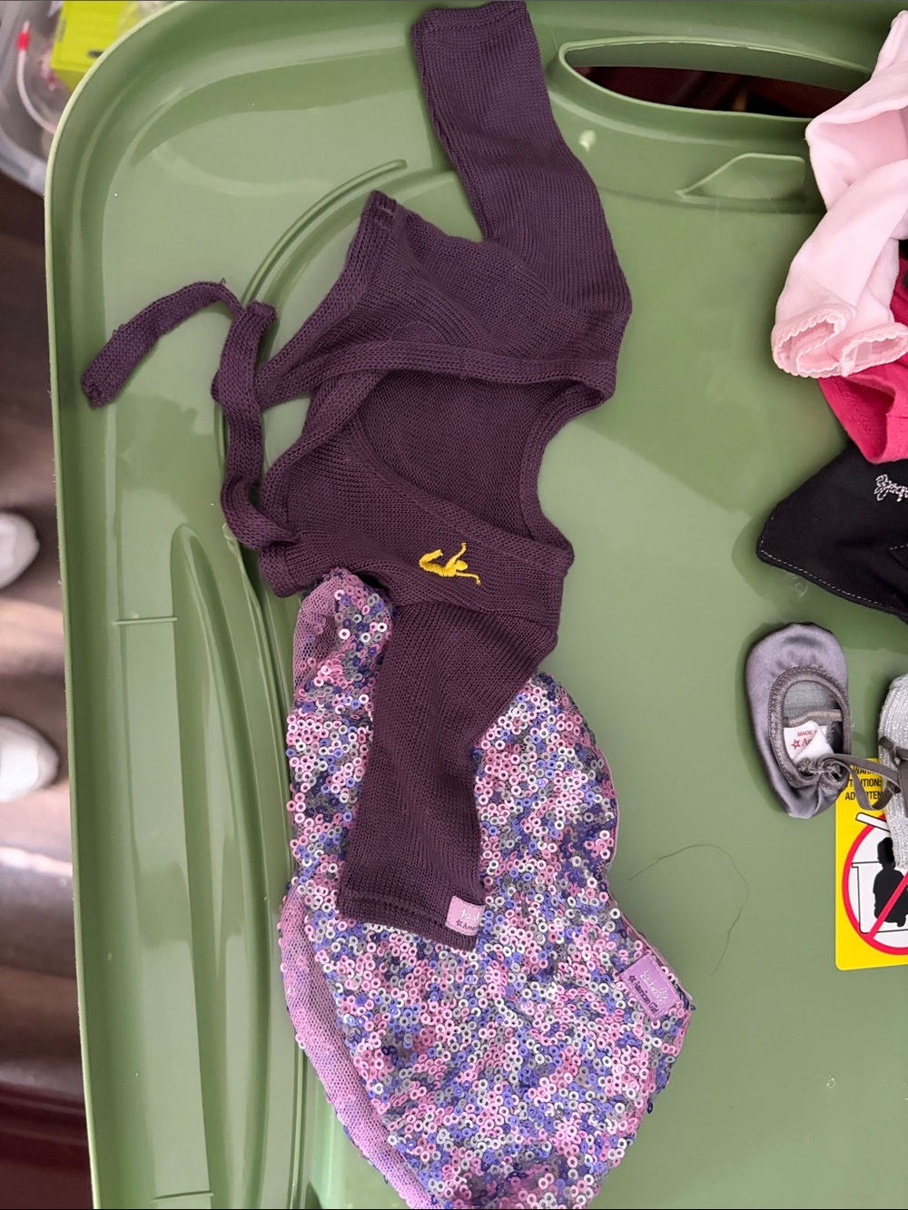 American Girl Purple Knit Wrap with Sequin Bib